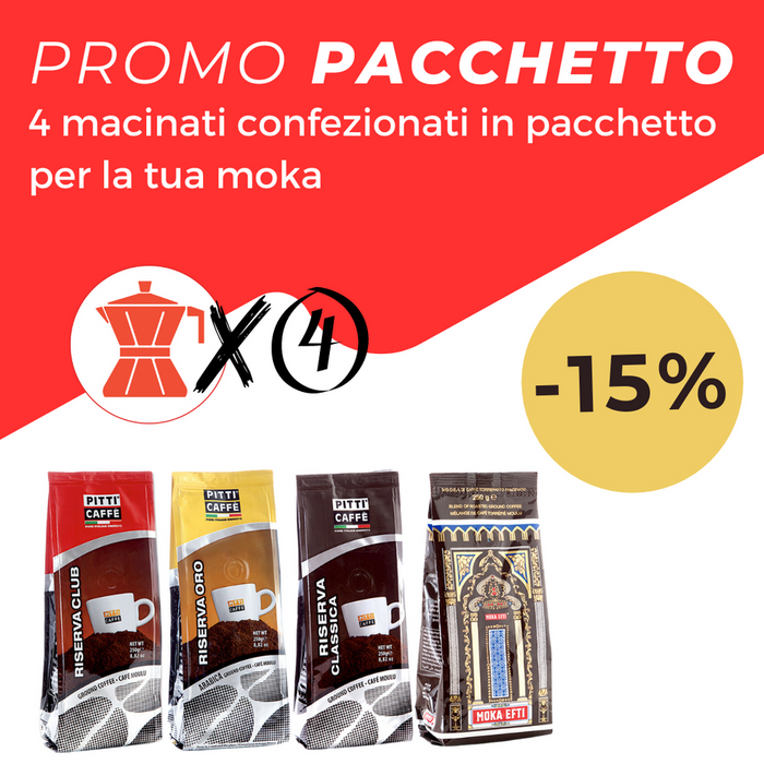 KIT degustazione caffè per Moka confezionato in Pacchetto